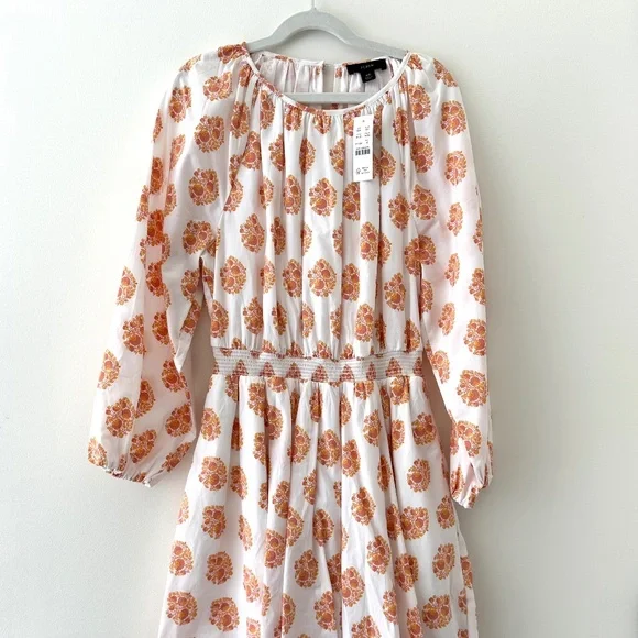NWT J. Crew Smocked Waist Floral Block Print Mini Dress - XS - Picture 2 of 16